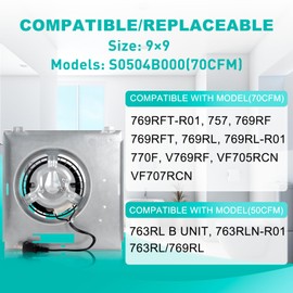 Up to 70CFM 763RLN B Unit Fan, Compatible with Nutone 763RL B Unit Fan Motor