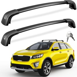 FengYu Lockable Roof Rack Cross Bars 220lb Compatible with KIA Sorento 2016 2017 2018 2019 2020 with Flush Side Rails, Heavy Duty Aluminum Roof Rails Crossbars Cargo Bars Black Carrier Luggage