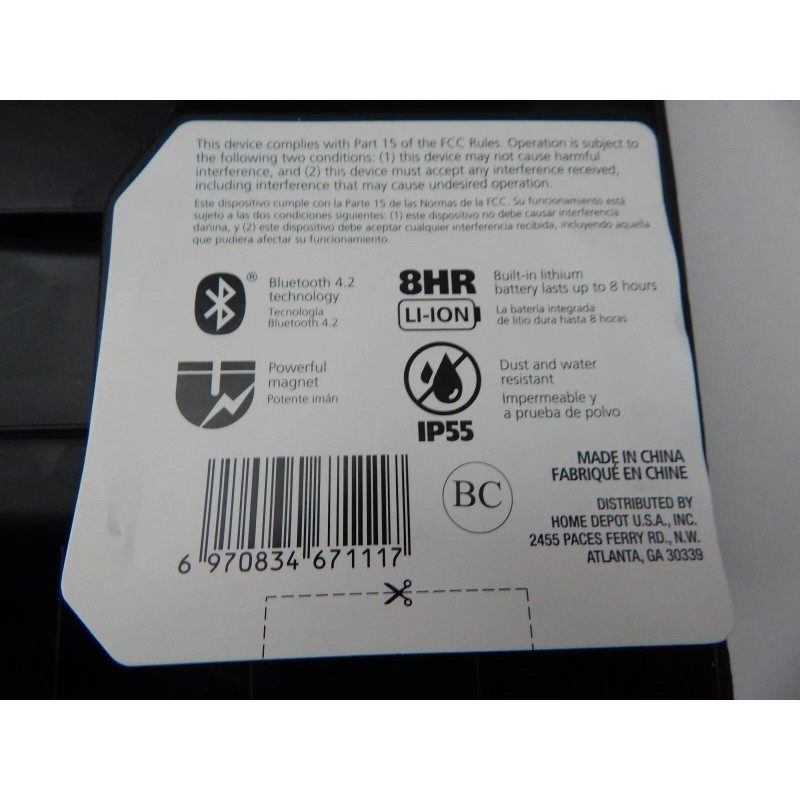 Generic New Jobsite Magnetic Bluetooth Stereo Speaker Black New