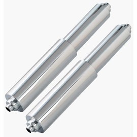 TuoxinEM 2 Pieces Universal Plastic Spring Loaded Toilet Paper Holder Roller Replacement, Tapered Ends, Chrome (Silver)