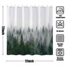 Zussun Misty Forest Shower Curtain Dark Green White Nature Shower