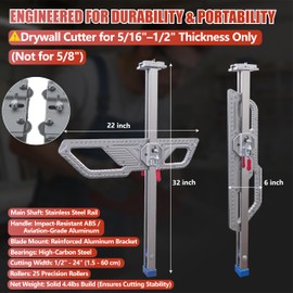 Professional Drywall Cutting Tool – Tungsten Carbide Wheel Drywall Cutter (No Blade Replacement Needed) – Dual-Post Precision Gypsum Board Cutter, Foldable with 25 Bearings & Carry Bag (Heavy Duty)