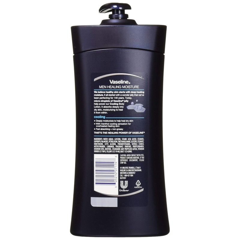 Vaseline Mens 24-Hour Moisture Lotion Cooling 20.3oz (6 Pack)