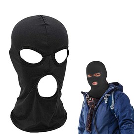 Symphonyw 3 Hole Balaclava, Thin Ski Full Face Cover, Knitted Balaclava, Ski Mask for Motorcycle, Bike, Hunting, Cycling, Ski, black