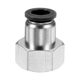 sourcing map Push to Connect Fittings 10mm Tube OD x 1/2" NPT Thread Female Straight Pneumatic Tube Fittings PCF10-N04 Quick Connect Air Line Fittings Air Hose Fittings, Black