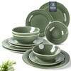 AmorArc Ceramic Dinnerware Sets, Handmade Stoneware Reactive Glaze Plates and