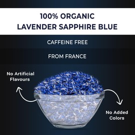 Organic Lavender Sapphire Blue Herbal Tea - Natural Rich Source of Antioxidants, Wellness Boost. Loose Leaf Freshly Picked from France, Caffeine Free - 4 Oz (3)