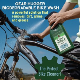 Gear Hugger Bike Wash Spray (32 oz, Pack of 1) – Eco-Friendly Bike Cleaner Spray, Bike Wash Soap with Natural Saponins & Eucalyptus – Safe for All Bikes, Anti Corrosion Spray