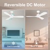 Hoenofly 52” Wood Smart Ceiling Fans with Lights Remote,Quiet DC