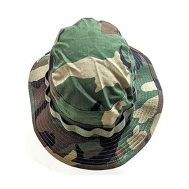 Generic Vietnam 2.5"" Short Brim Woodland Camo Boonie Hat: Made in The USA, Camouflage Sun Hat (US, Alpha, X-Large, Woodland)