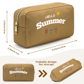 Summer Gifts for Women Summer Cosmetic Bag Vacation Makeup Bag Summer Vacation Gifts for Women Friend Summer Makeup Bag Christmas Graduation Birthday Gifts for Mom Wife Daughter Sister