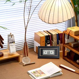 Dollar Bill Frame,First Dollar Frame,Currency Display Frame, Business License Frame,with Black Mat or Display 4x9 Picture without Mat,Real Glass.Easel Stand and Wall Hanger Included (1 Pack).