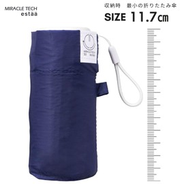 Miracle Tech 10323 Ultra Compact Lightweight Folding Umbrella 4.6 inches (11.7 cm) UV Protection Folding Umbrella 10323, navy, Main umbrella rib length: 50 cm