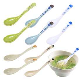 Yueser Noodle Soup Spoons, Pack of 10 Pasta Soup Spoons, Melamine Asian Soup Spoons, Japanese Ramen Spoons, Appetizers Spoons, Plastic Spoons, Chinese Rice Spoons
