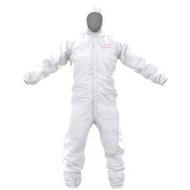 SafeComfort Disposable Chemical Protection Suit Model H, PSA Cat. III Type 5/6, with Hood, Two-Way Zip, Particle-Tight and Splash Proof to a Certain Extent (Modell H) - White, size: xl