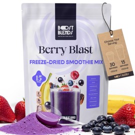 Freeze Dried Fruit Smoothie Mix - Vegan, Gluten Free, No Added Sugar - Superfood Berry Powder for Smoothies, Oatmeal, Yogurt & Baking - Rich in Antioxidants, Fiber & Vitamins - 15 to 30 Servings - 150 ml to 300 ml Per Drink Volume