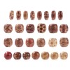 Kissitty 300pcs Natural Printed Wooden Beads Round & Oval Shapes