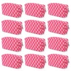SOIDRAM 12PCS Checkered Makeup Bag Preppy Cosmetic Bag Bulk Hot