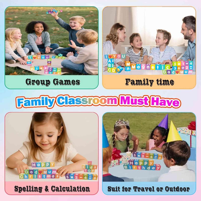 Magnetic Letters & Numbers Blocks ABC Travel Toys Spelling Game