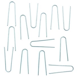 Pack 40 - U-shaped Garden Securing Pegs for securing artificial grass weed fabric landscape netting ground sheets fleece 1.5" 4cm Galvanised - 1.5cm Wide (2)