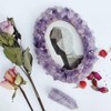 Kino Natural Amethyst Cluster Photo Frame Decorative Crystal Quartz Stone
