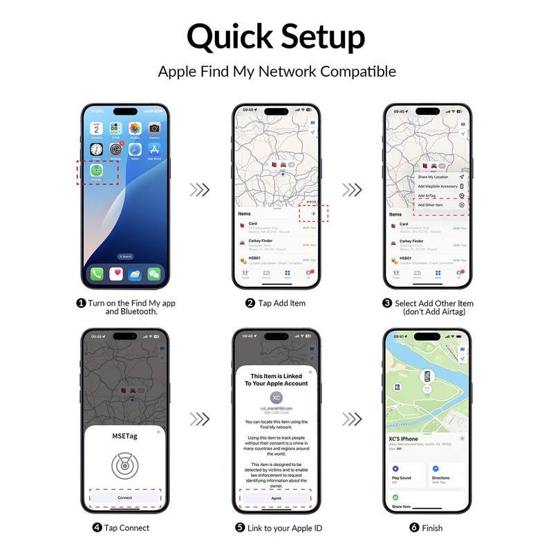 MSEBENT Tracker Tag - 2 Pack [Apple MFi Certified] Bluetooth