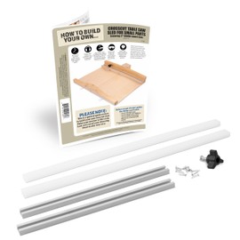 Fulton DIY 17" Crosscut Sled for Table Saw Kit w/Undrilled UHMW Bars, Aluminum T-Track, Knob and Screws (17" Undrilled UHMW)