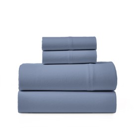 Road Trip America Jersey Sheets Set - Cotton 4 Pieces King Set - T-Shirt Soft Knit Stretchy Bed Sheets - All Seasonal and Deep Pockets - Certified by Oeko-TEX (Captain's Blue, King)