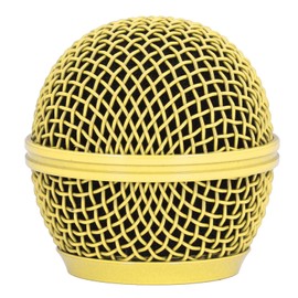 Plyisty Mesh Grille for SM58 Microphones, Stainless Steel Microphone Head Replacement, Microphone Grille Replacement for SM58S SM58LC BETA58 BETA58A SA M30 SV100 UT2 PGX24 SLX4 (Gold)