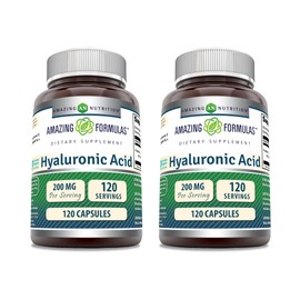 Amazing Formulas Hyaluronic Acid Supplement | 200 Mg Per Serving | 120 Capsules | Non-GMO | Gluten Free | Made in USA | Pack of 2