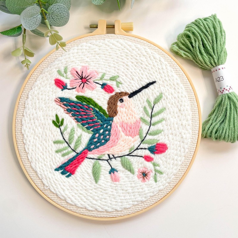 Myfelicity Punch Needle Embroidery Kit, Beginner Craft Set with Animal