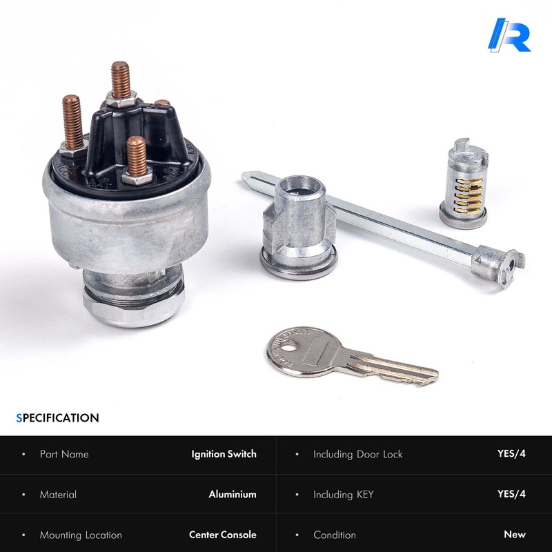 Ignition Switch Assembly Kit with 4 Door Lock Cylinder &