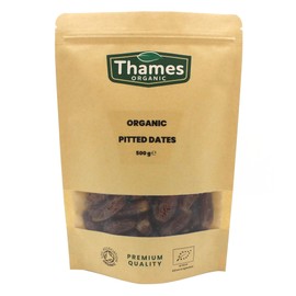 Organic Dried Pitted Dates - Raw, Vegan, GMO-Free - No Additives or Preservatives, High Fibre, Certified Organic - Nutritious, Delicious, and Convenient - Thames Organic 250g