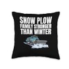Snow Plow Family Stronger Than Winter Throw Pillow