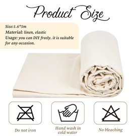 Cotton Muslin Fabric 63 inch x 5.45 Yards Light Weight Cotton Fabric Unbleached Natural Muslin Cloth by Yard for Quilt Backing Quilting Sewing Draping Apparel Cloth