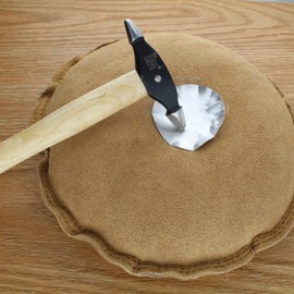 The Beadsmith Suede Sandbag – Anvil/Bench Block Jewelry Pad – 7” Round – Use for Jewelry Metal Stamping, Chasing, Engraving and Wire Forming – Slip Resistant, Protect Surfaces and Alleviate Rebound