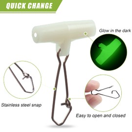 Fishing Line Sinker Slides,30pcs Heavy Duty Sinker Slider Swivel Kit with Duo Lock Hooked Snaps Saltwater Sinker Weights Connector for Catfishing Rig