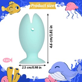 Abeillo 6 Pcs Toothbrush Covers Caps Silicone Fish Toothbrush Holder, Cute Standing Tooth Brush Cover, Toothbrush Head Travel Protector Cap for Household Travel, Camping, Bathroom, School, Business