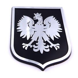 Poland Polska Eagle Black Chrome Plastic car Emblem Decal Sticker Crest PBC