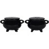 Black Cauldron Salt & Pepper Cruet Set Witch/Pagan Gift Boxed