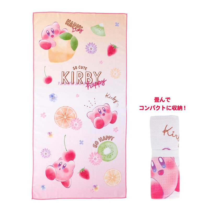 Marushin 4596014100 Kirby Kirby Shiny Pop Fruit Bath Towel, Quick