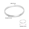 Simple Plain Matte Sandblasting Oval Bangle Bracelet in Surgical Stainless