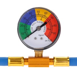 R134A Car AC Refrigerant Charge Hose Kit Recharge Hose with Gauge,A/C 1/2 Recharge Measuring Kit Can Tap Air Conditioning Pressure Gauge R134A by Ketofa