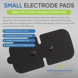 Med-Fit Combo 3 TENS - Pack of 5 Small Electrodes 12cm x 6cm (Small, 5, Count)