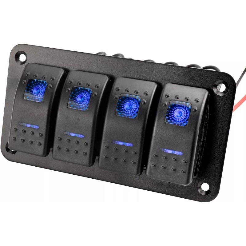Amarine Made 12V 4 Gang Rocker Switch Panel Toggle Switch