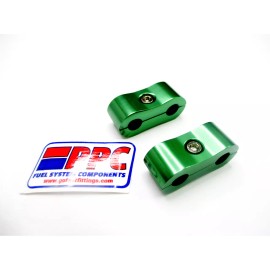 Performance Plumbing Components 3/16" i.d. Show polished Green Anodized Alum Dual Hose Separators 2 per pk