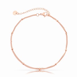 Made by Nami Stainless Steel Women's Anklet with Strong Lobster Clasp - Various Designs - Women's Anklet Gold or Silver - Girls Foot Jewellery - Gift for Her (Gold), Stainless Steel, No Gemstone