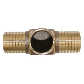 Merrill Mfg RBDTNL125 No Lead Bronze, Construction Grade, Hose Barb 3-Way insert Tee (1-1/4" x 1-1/4" x 1-1/4")