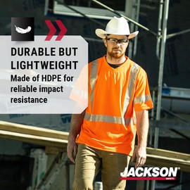 Jackson Safety Cowboy Hard Hat - Non-Vented, Full Brim, 4-Point Ratchet Suspension Safety Helmet for Men & Women - ANSI Z89.1 Class E & OSHA Compliant - Made in USA