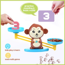 CoolToys Monkey Balance Cool Math Game for Girls & Boys | Fun, Educational Children's Gift & Kids Toy STEM Learning Ages 5+ (64-Piece Set)